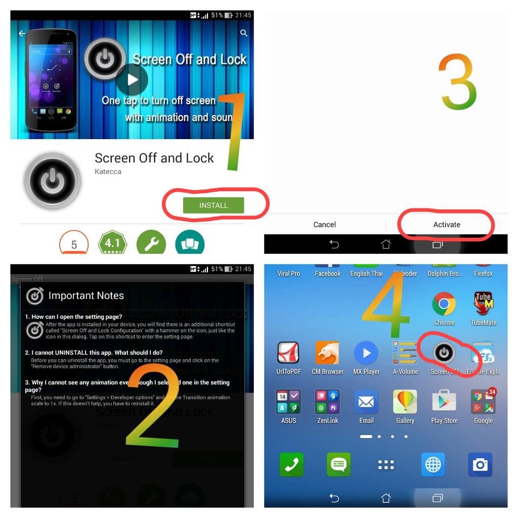 Android แนะนำแอพ Screen Off ปิดหน้าจอ Android แนะนำแอพ Scree คอร์สเรียน  เรียนฟรี ออนไลน์ บทความ