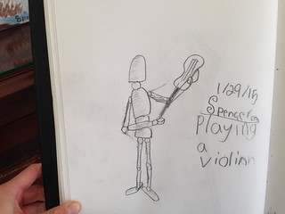 Playing a violin