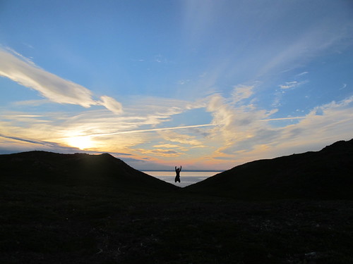 travel sunset vacation newfoundland emily jump jumping hiking hike leap leaping westernnewfoundland capeonion