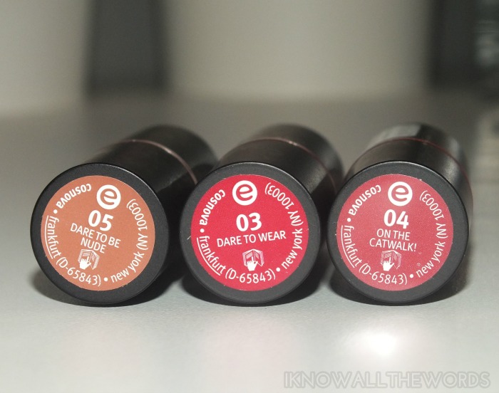 Essence Longlasting Lipstick- Dare to be Nude, Dare to Wear and On the Catwalk! (4)