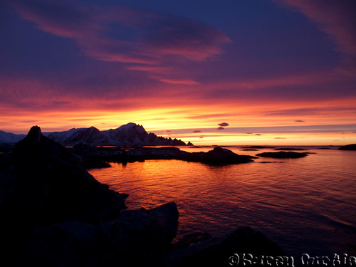 sunset sea cloud mountains norway andenes andøya canonpowershotg11