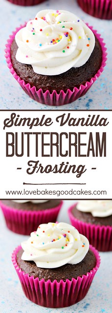 Simple Vanilla Buttercream Frosting collage.