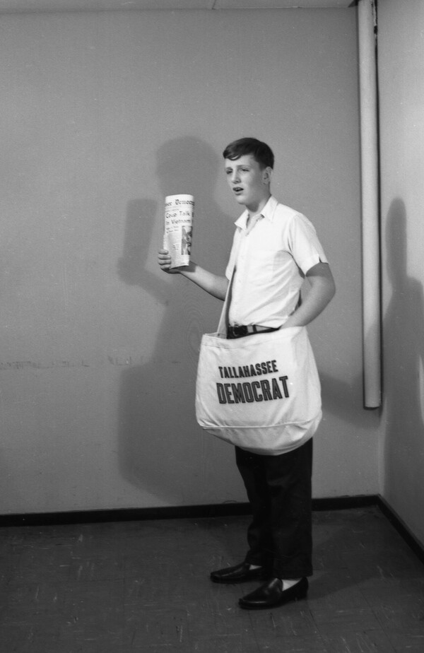 Newspaper delivery boy, Tallahassee Democrat delivery boy