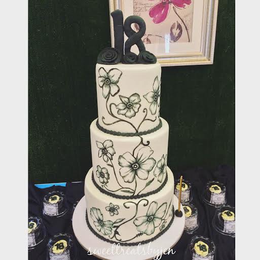 Hand-Painted Cake by Jen Macatangay of Sweet Treats by Jen
