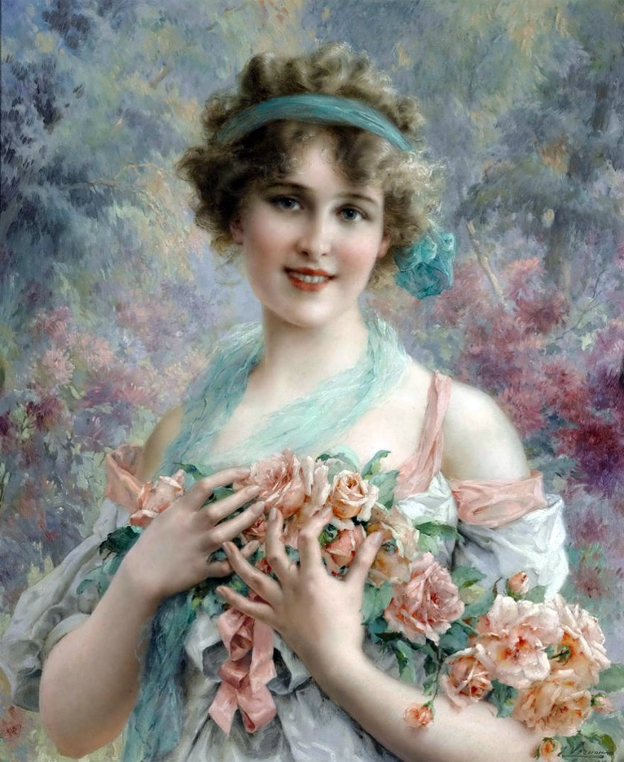The Rose Girl by Emile Vernon - Date unknown