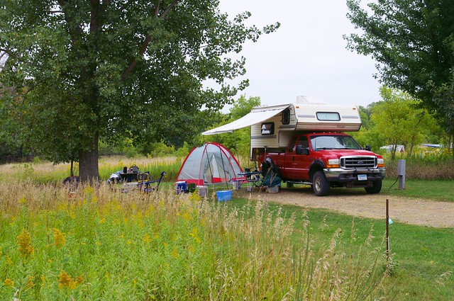 Hide Away Truck Camper at Yellow Medicine River Campground, Upper Sioux Agency State Park, Minnesota, September 8, 2013