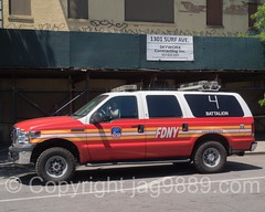 FDNY Battalion 4 Fire Chief Vehicle, Coney Island Mermaid Parade 2016, New York City
