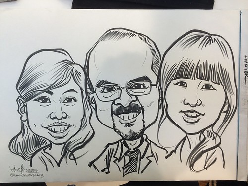 caricature live sketching for Urofair 2014 - Day 1