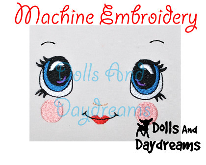 Kawaii Cute Embrodery Doll Face Designs by Dolls And Daydreams 2