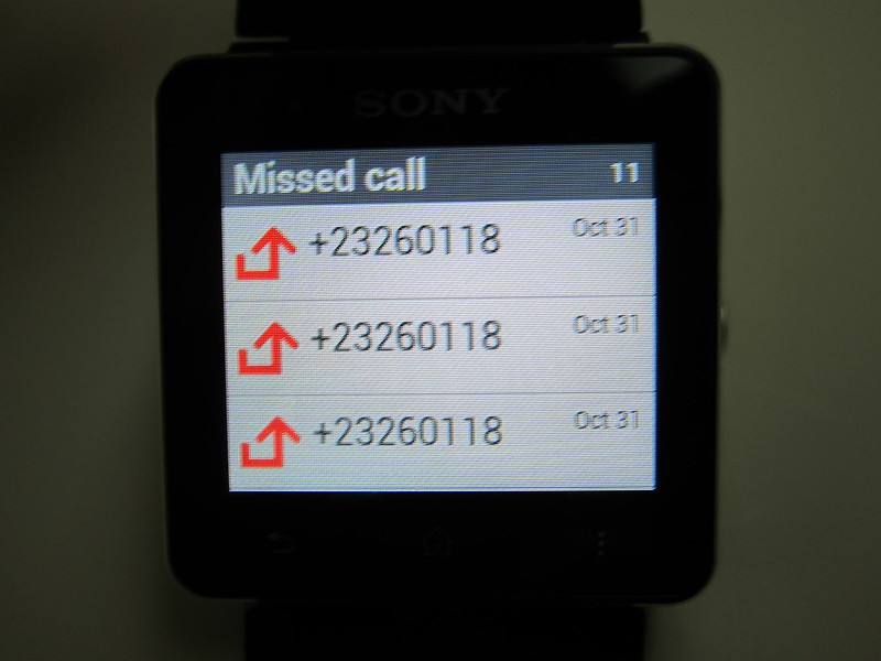 Sony SmartWatch 2 - Missed Call App