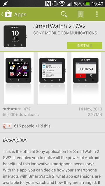 Sony SmartWatch 2 Android App