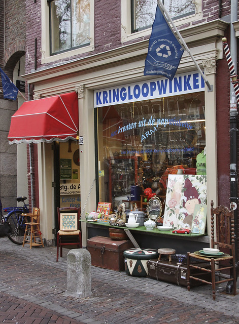 Antiques shops on Oudegracht, Utrecht