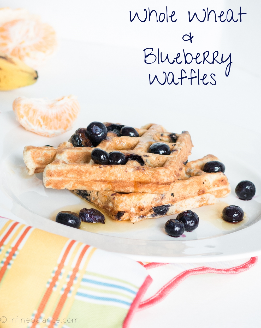 Whole Wheat and Blueberry Waffles #breakfast #recipe