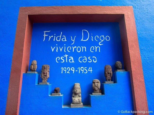 Frida lived in Casa Azul her entire life, including her 25 years of marriage with Diego Rivera