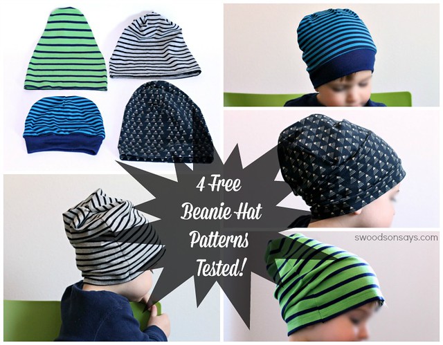 Free slouchy beanie hat sewing pattern