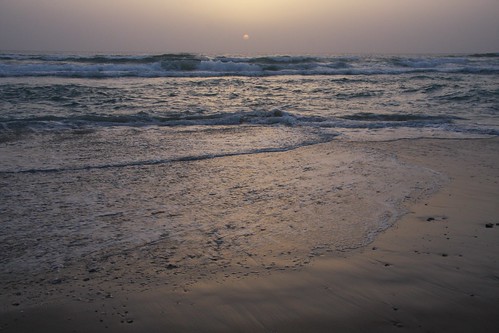 sunset beach surf shore