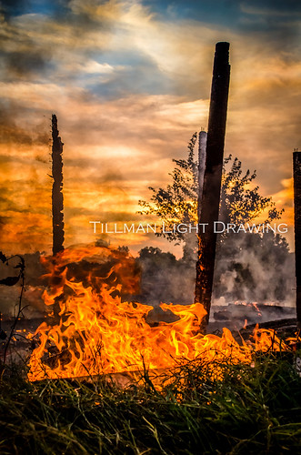 sunset sky barn fire northcarolina burning posts embers charred belwood