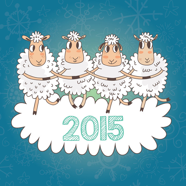 New Year Vector Card Sheep