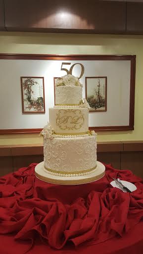 Golden Wedding Anniversary Cake by Michelle Secosana