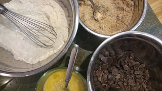 Chocolate Chunk and Chip Cookies: Mise en place