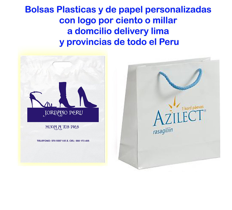BOLSAS PLASTICAS Y DE PAPEL personalizadas a domicilio, delivery Lima y provincias de todo el perú