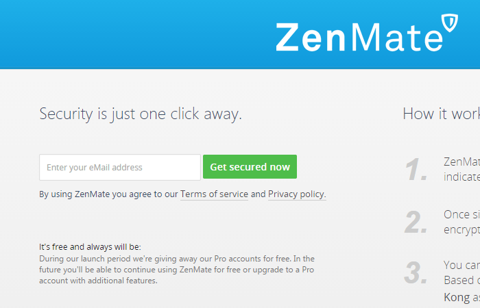 註冊 ZenMate VPN 帳號