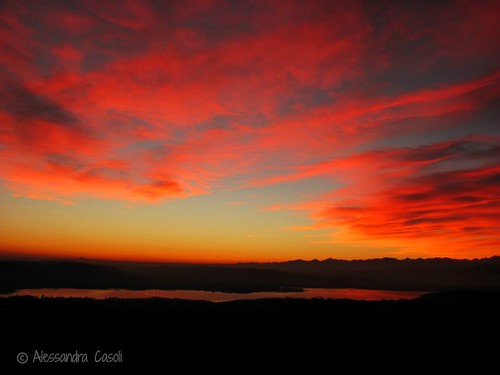 sunset italy lake varese