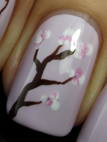 Cherry Blossom nails, Essie Go Ginza :)