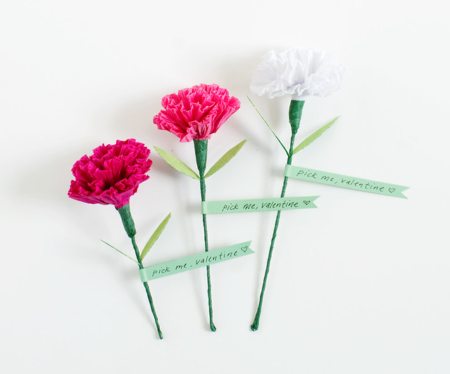 DIY Paper Carnation Valentine