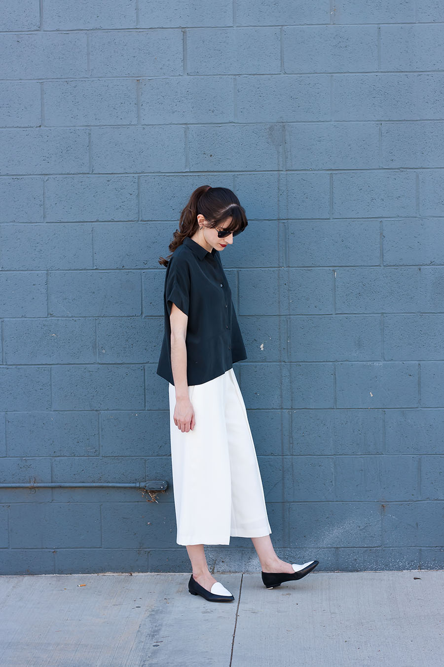 White Culottes, Everlane Loafers