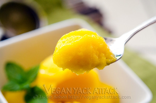 spoonful of mango sorbet