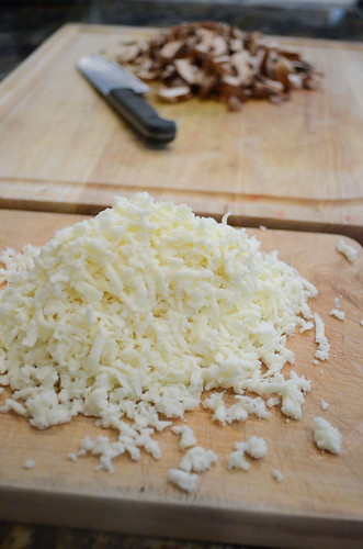 A pile of shredded cheese.