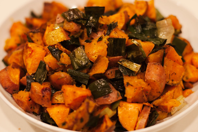 cute & little blog | roasted sweet potato and leek recipe | emeals