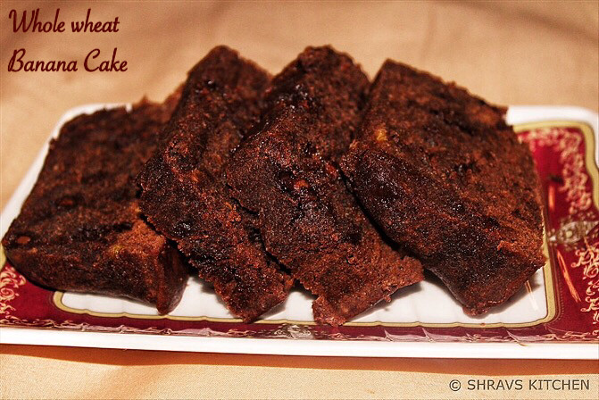 Whole Wheat Banana Chocolate Cake Recipe for Toddlers and Kids