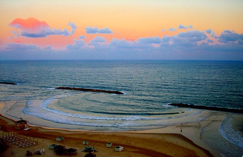 sunset sea panorama beach water colors clouds evening israel telaviv waves mystic sunsetbysea