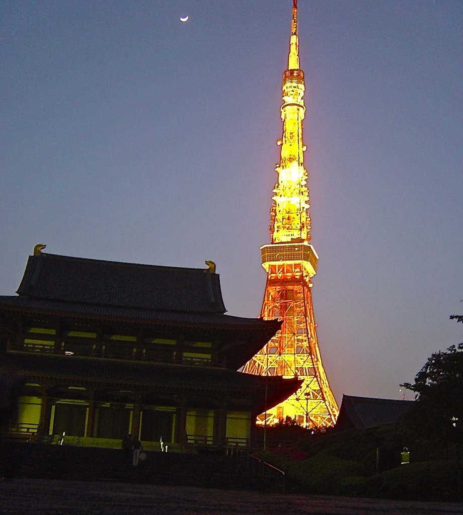 The moon, the shrine and the Tokyo Tower