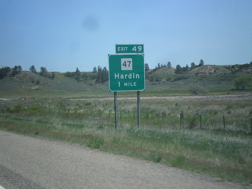sign montana intersection i94 biggreensign yellowstonecounty freewayjunction mt47