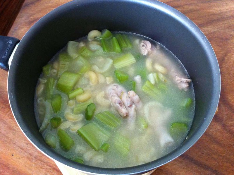 Chicken feet soup for the sick