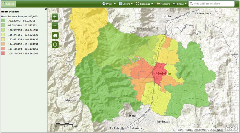 EWM GIS Map Medellin: Heart Disease