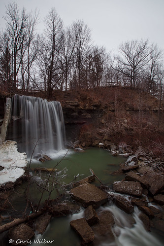 winter ontario canada rock vertical waterfall long exposure angle wide falls glen southern february strathroy arkona