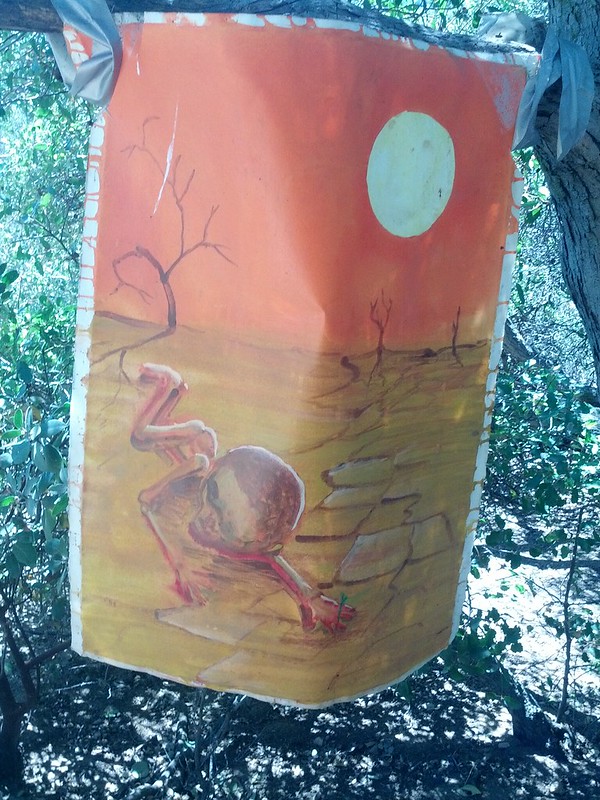 a painting about the desert, oasis cache decor