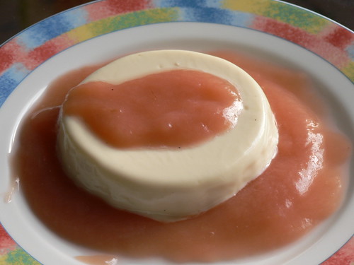 White Chocolate Panna Cotta and Rhubarb Compote