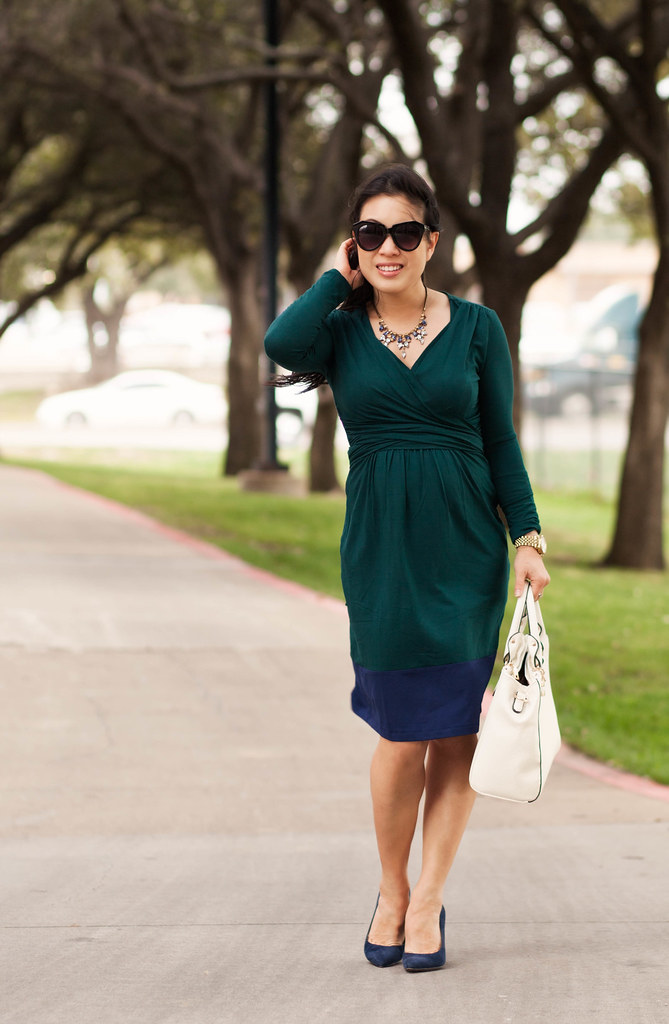 Colorblock Wrap Dress - cute & little | Dallas Petite Fashion Blogger