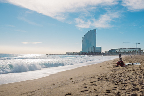 barcelona trip travel beach skyscraper hotel spain sand surf fav50 surfer horizon journey finepix fujifilm cataluña portra400 fav10 fav25 mirrorless vsco vscofilm fujix100s x100s fujifilmx100s travel:spain=barcelona2015