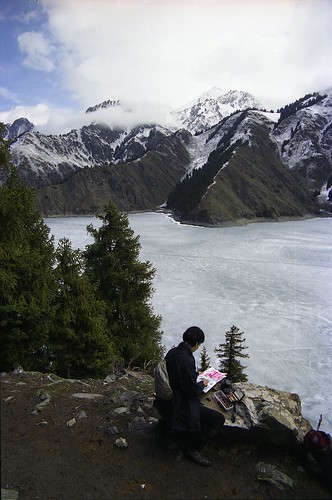 china lake snow landscape asia tourist scan alpine xinjiang heavenly
