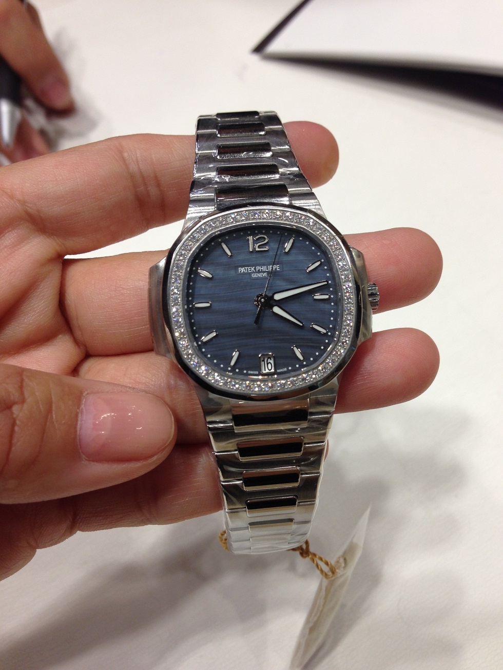 Patek Philippe Nautilus with blue mother of pearl