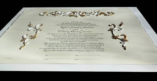 Quilled anniversary certificate by Ann Martin