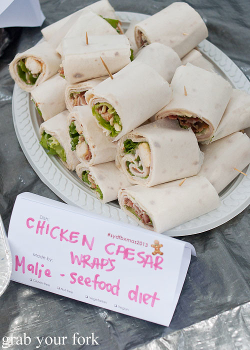 Chicken Caesar wraps by Seefood Diet at the Sydney Food Bloggers Christmas Picnic 2013