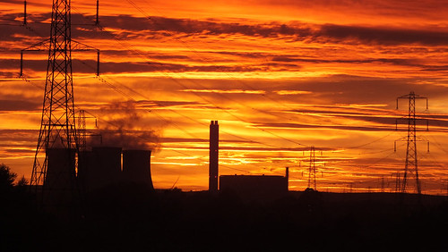 sunset industry pylons staffordshire powerstation rugeley rugeleypowerstation