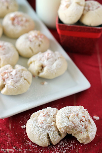 Peppermint Cream Thumbprint Cookies | beyondfrosting.com | #peppermint #cookie #christmas